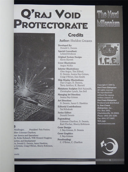 Silent Death: Qraj Void Protectorate Miniatures Sourcebook - I.C.E. Booklet #2R7