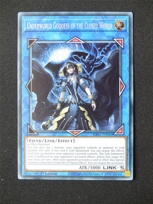 Underworld Goddess of the Closed World RA02 Secret Rare - 1st ed Yugioh Card #3RP