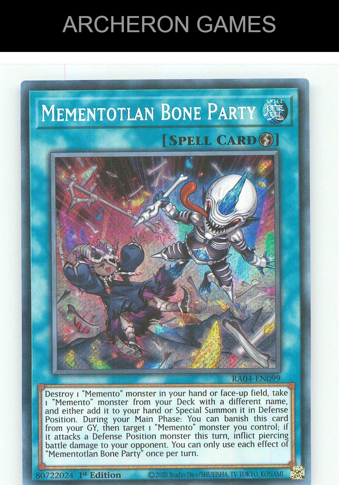 Mementotlan Bone Party (Secret Rare) SEC YUGIOH Card 1st Edition