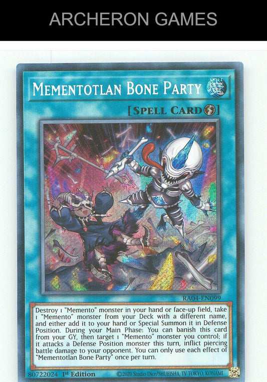 Mementotlan Bone Party (Secret Rare) SEC YUGIOH Card 1st Edition