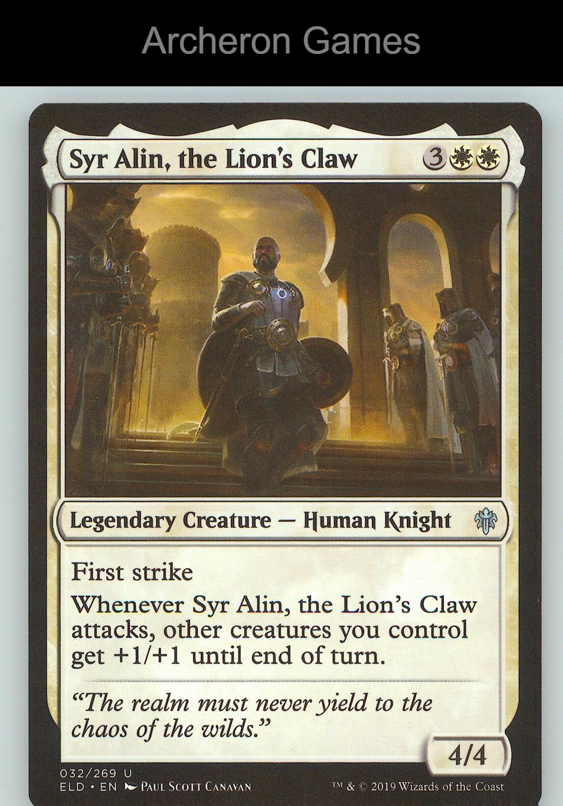 Syr Alin, the Lion's Claw ELD 32 UC MTG Card NM/EX+