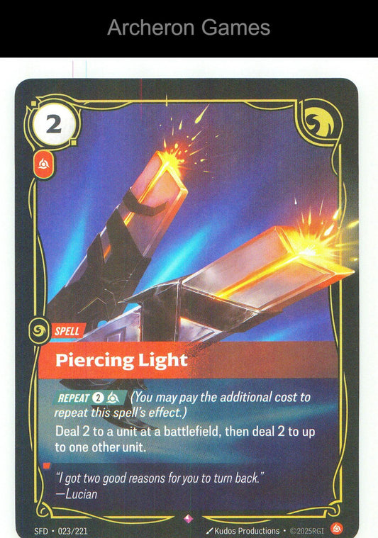 Piercing Light SFD 023/221 R Spiritforged Riftbound Card Foil