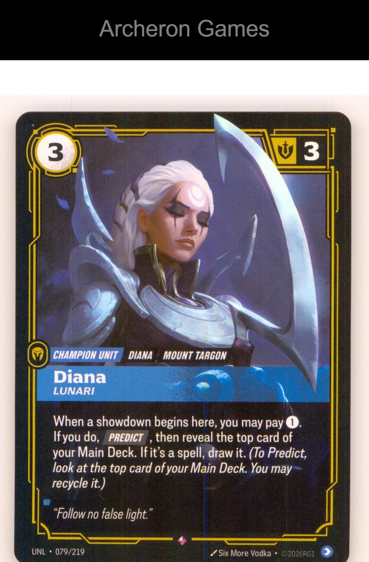 Diana - Lunari UNL 079/219 R Unleashed Riftbound Card