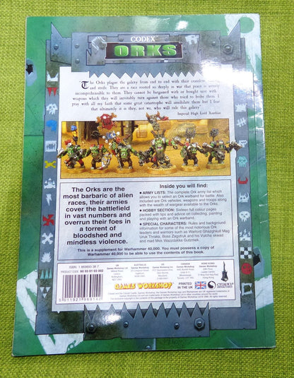 3rd Edition Codex Orks 1999 Softback Book - Warhammer AoS 40k #9F