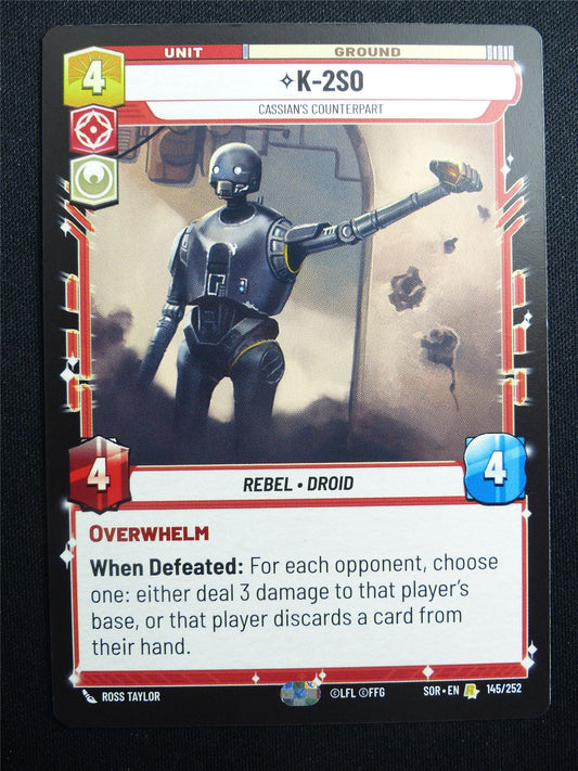 K-2SO 145/252 - Star Wars Unlimited Card #4HO