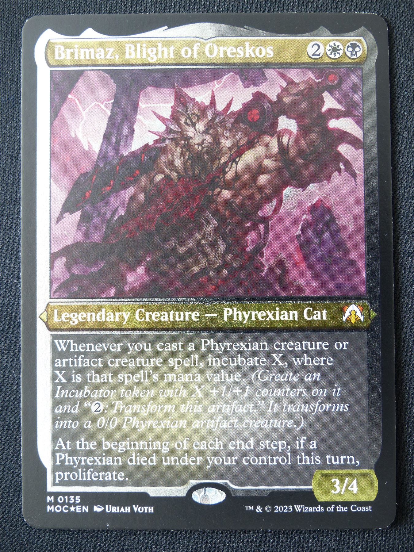 Brimaz Blight of Oreskos Foil Thick Card Commander - MOC - Mtg Card #AX