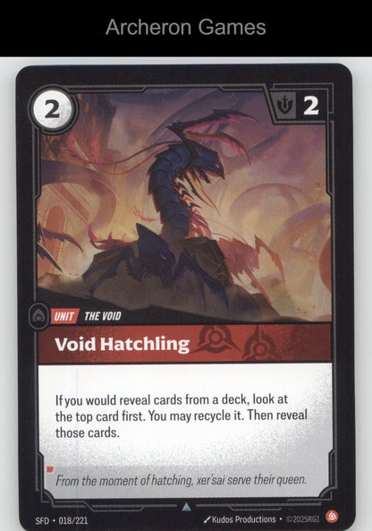 Void Hatchling SFD 018/221 UC  Card Spiritforged