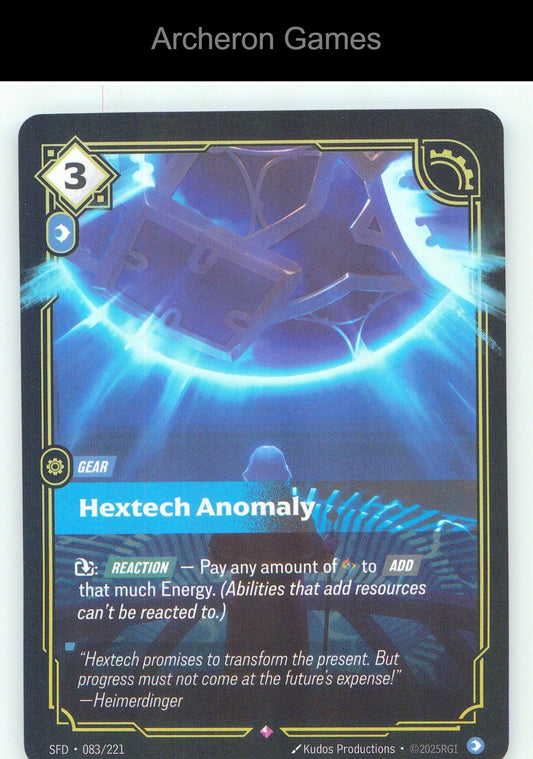 Hextech Anomaly SFD 083/221 R Spiritforged Riftbound Card Foil