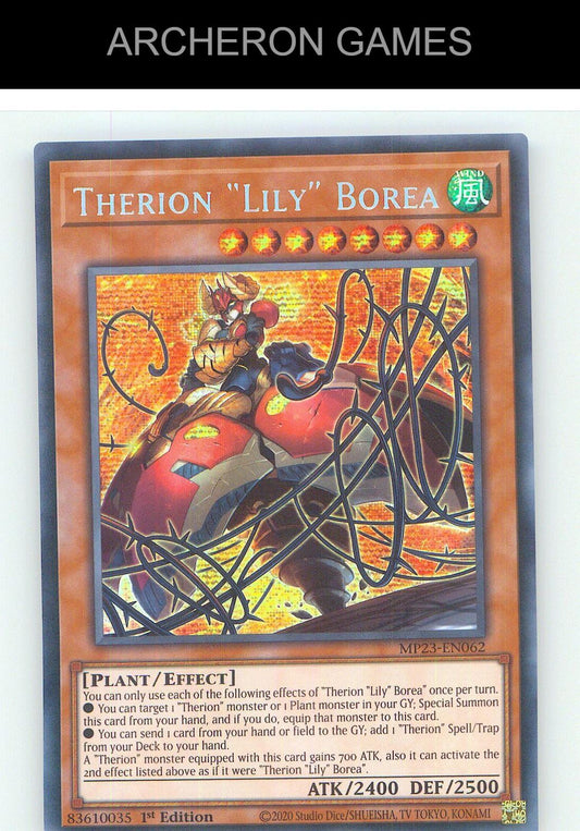 Therion "Lily" Borea Prismatic Secret Rare YUGIOH Card 1st Edition