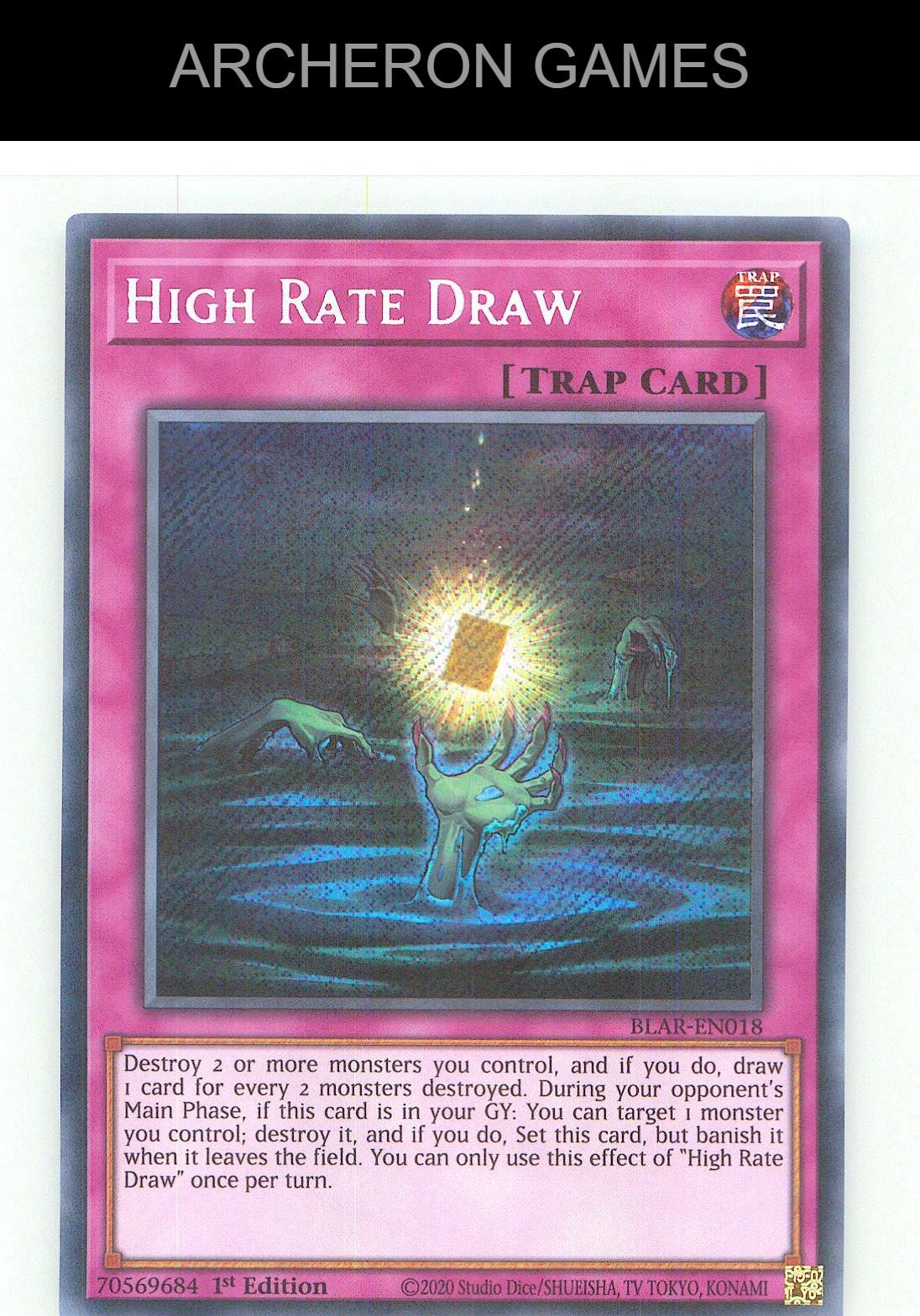 High Rate Draw SEC YUGIOH Card 1st Edition