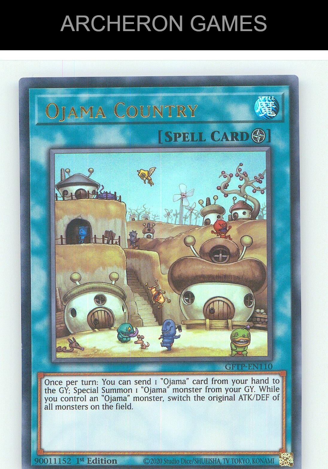 Ojama Country Ultra Rare YUGIOH Card 1st Edition