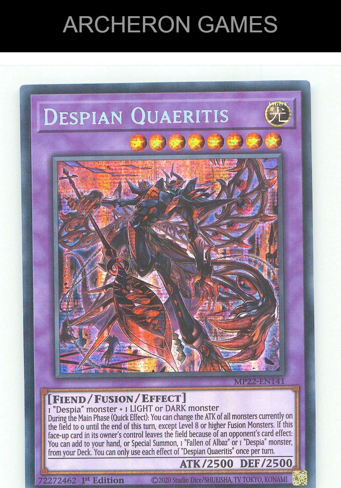 Despian Quaeritis Prismatic Secret Rare YUGIOH Card 1st Edition