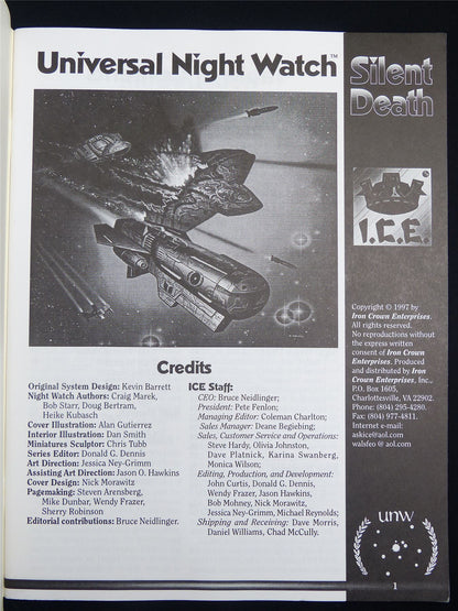 Silent Death: Universal Night Watch Miniatures Sourcebook - I.C.E. Booklet #2QU