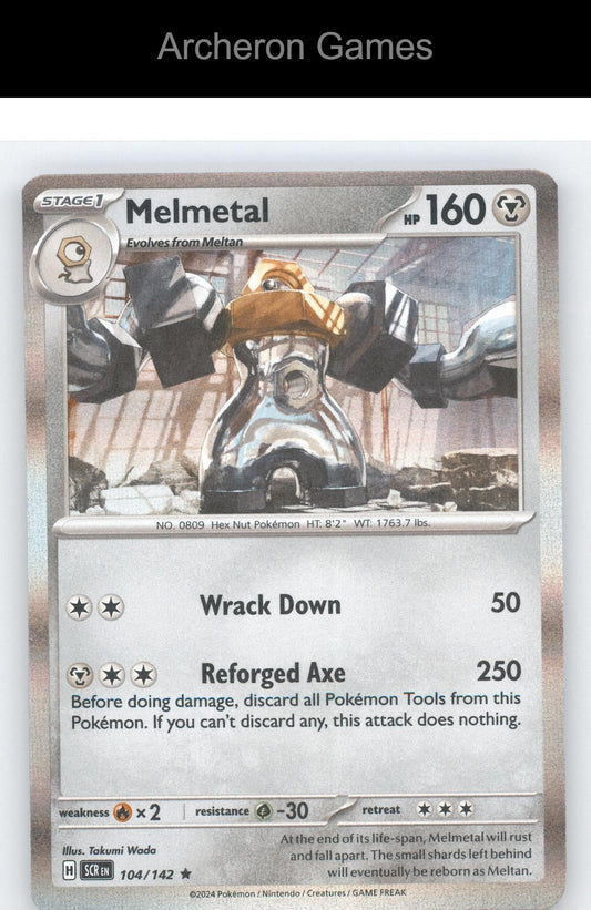 Pokemon Card Melmetal SCR 104/142 R Stellar Crown Reverse Holo