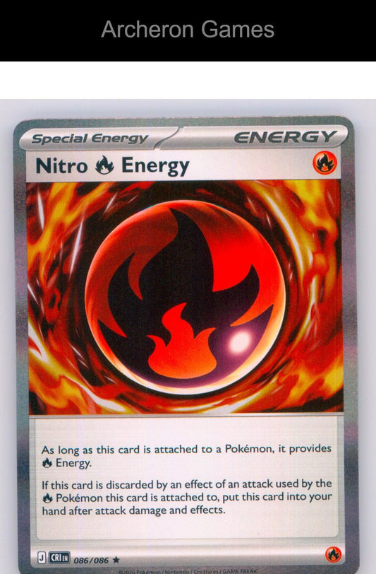 Pokemon Card Nitro R Energy ME04 086/086 HOLO R Chaos Rising