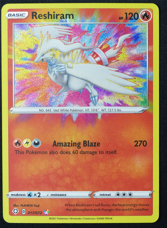 Reshiram 017/072 Textured Holo - Pokemon Card #3AO