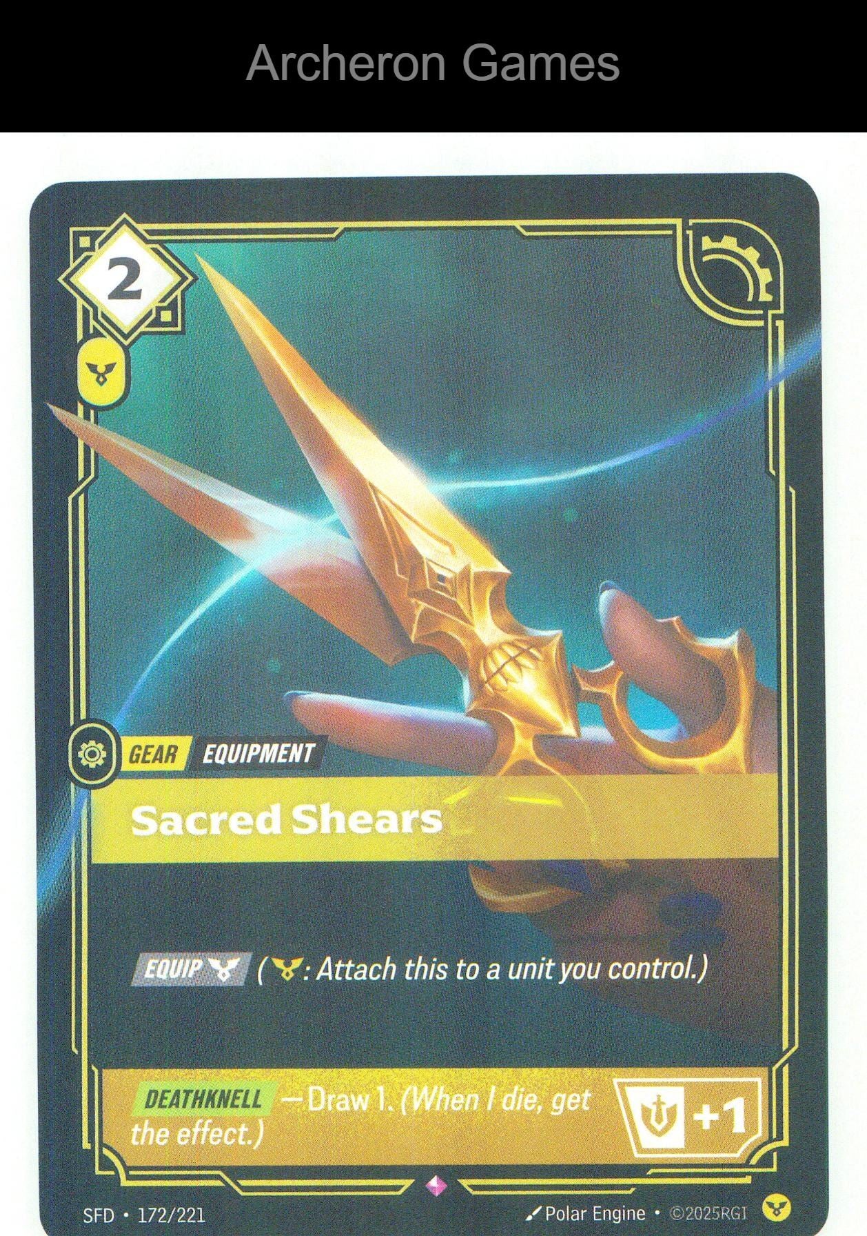 Sacred Shears SFD 172/221 R Spiritforged Riftbound Card Foil