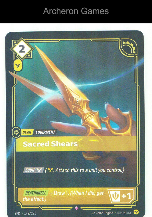 Sacred Shears SFD 172/221 R Spiritforged Riftbound Card Foil