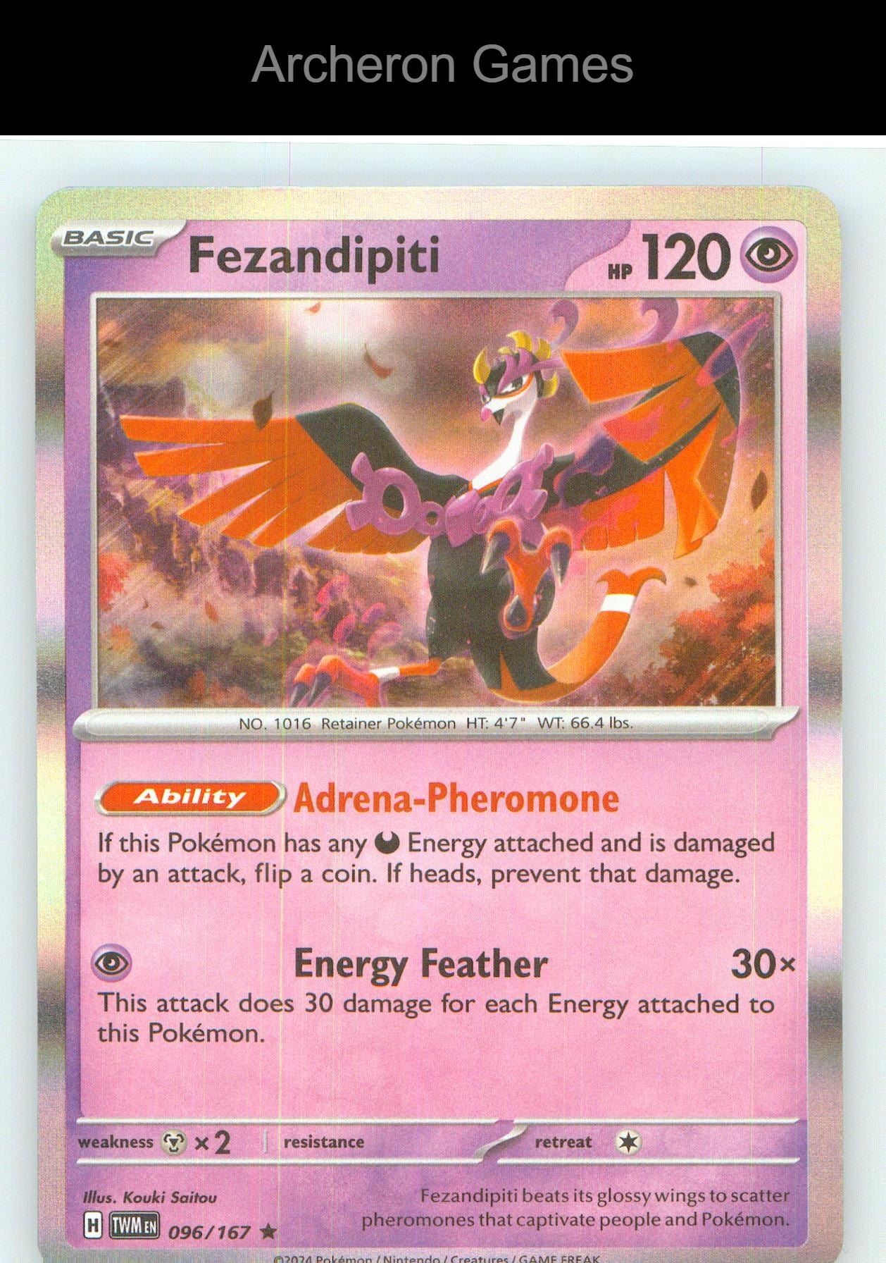 Pokemon Card Fezandipiti TWM 096/167 R Twilight Masquerade Holo