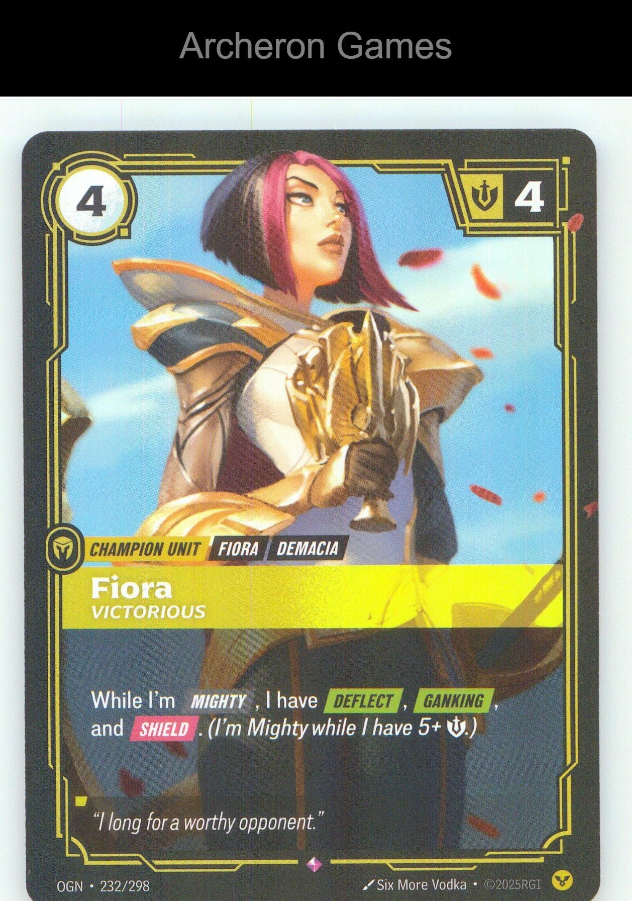 Fiora - Victorious OGN 232/298 R Origins Riftbound Card Foil