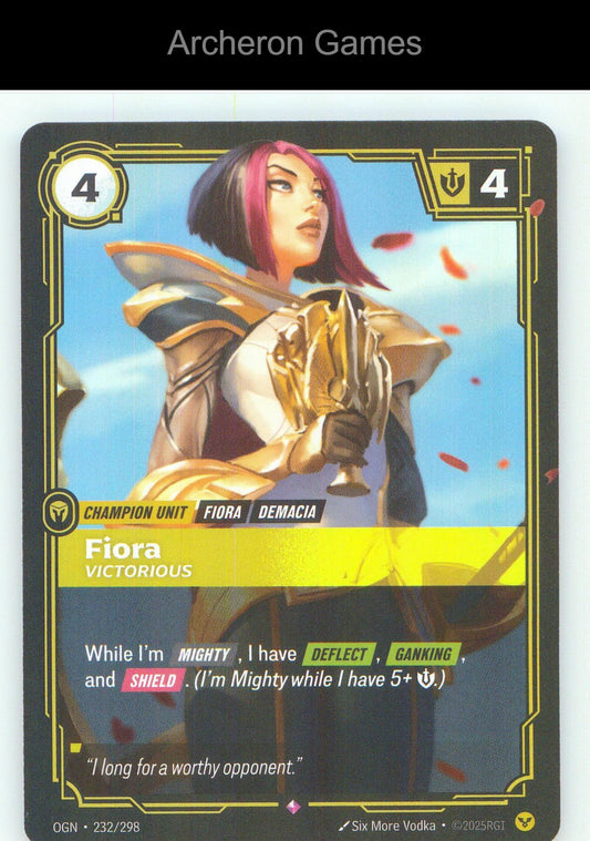 Fiora - Victorious OGN 232/298 R Origins Riftbound Card Foil