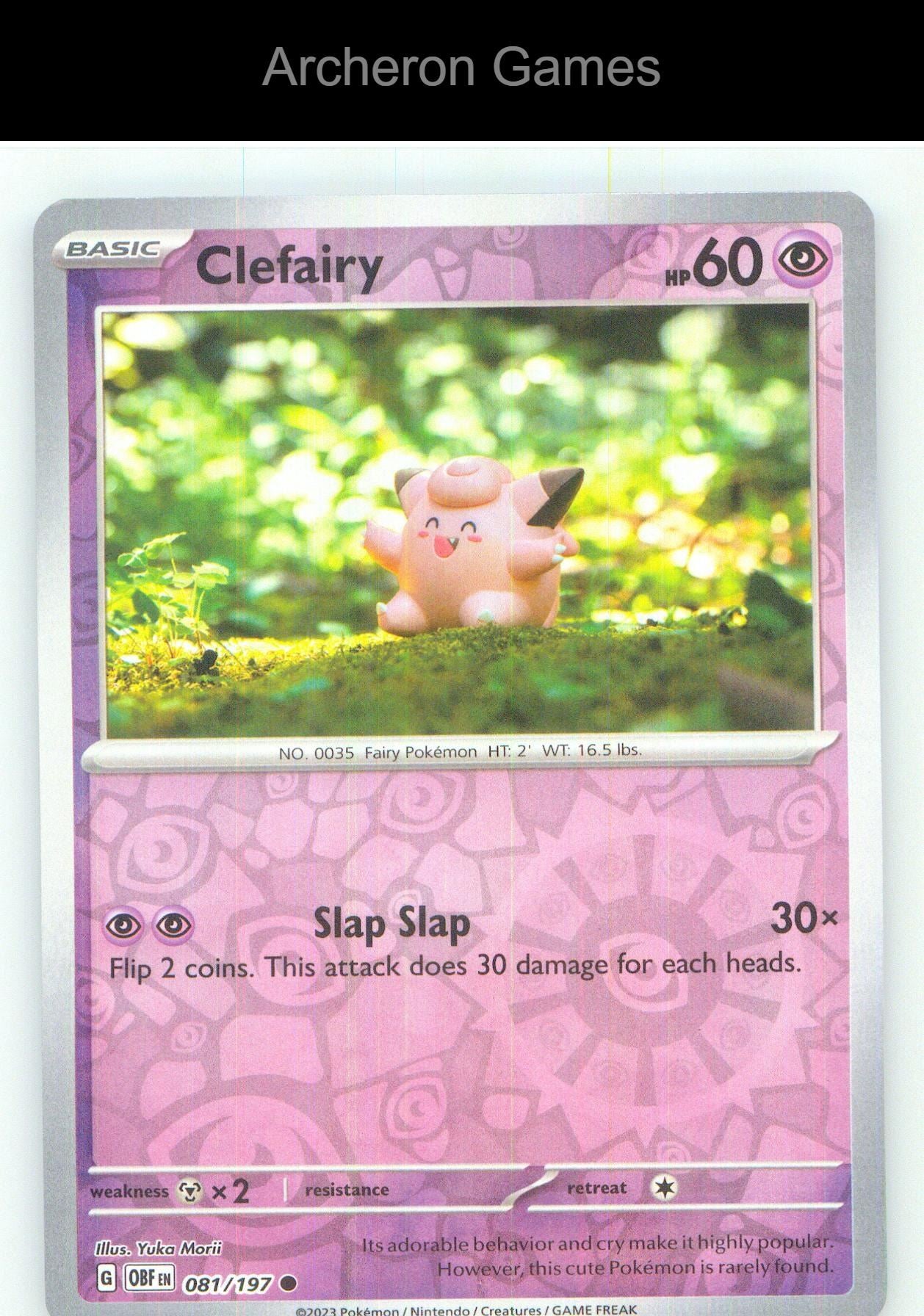 Pokemon Card Clefairy OBF 081/197 C Obsidian Flames Reverse Holo