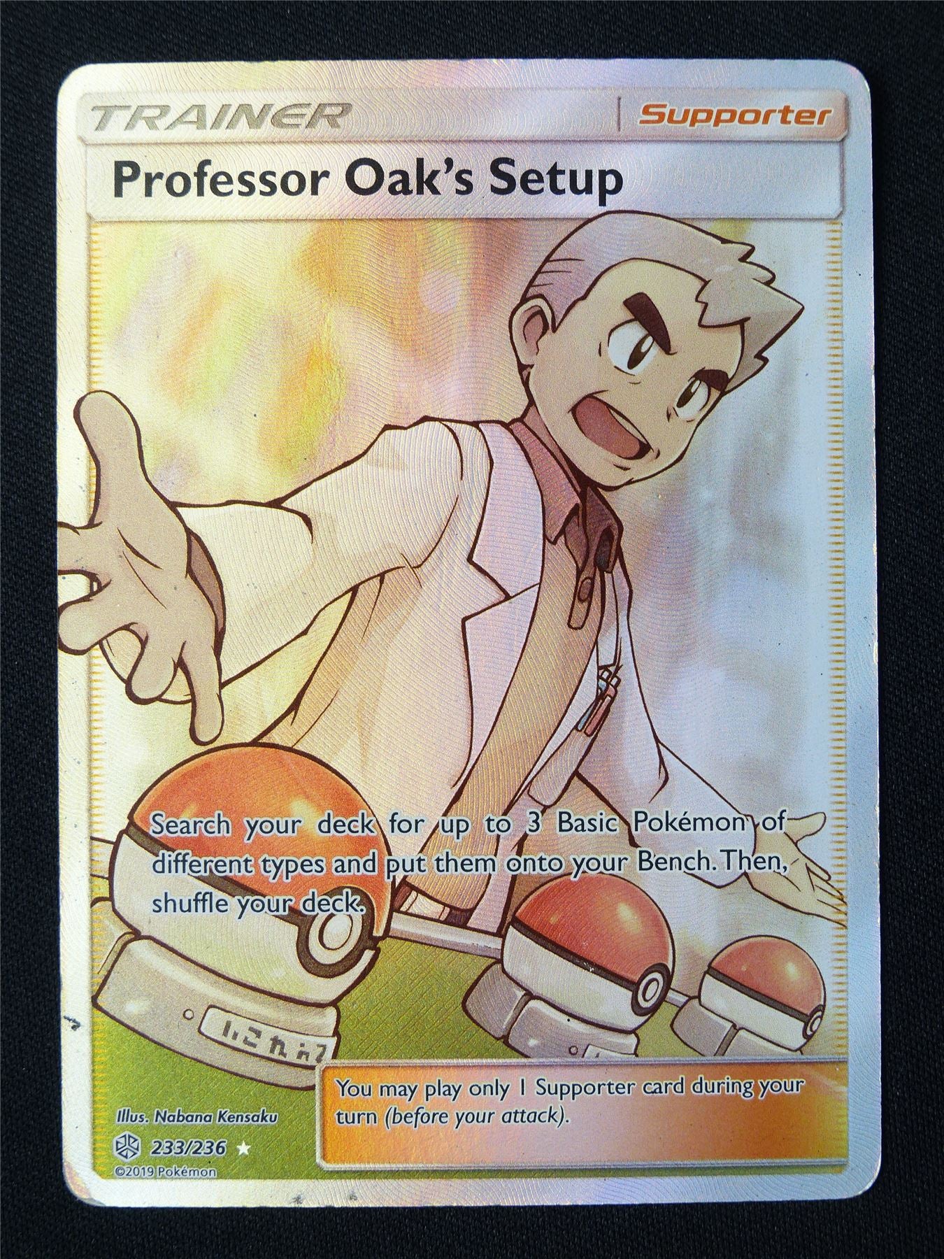 Professor Oak's Setup 233/236 Textured Holo played - Pokemon Card #K9