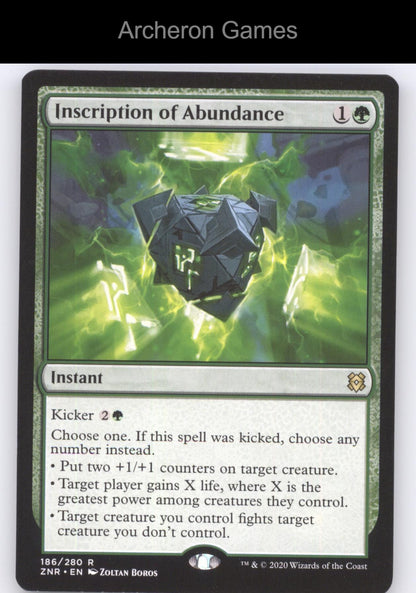 Inscription of Abundance 186 R MTG Card Zendikar Rising