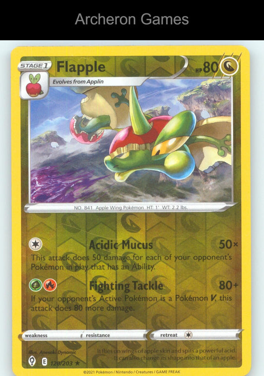 Pokemon Card Flapple EVS 120/203 R Evolving Skies Reverse Holo