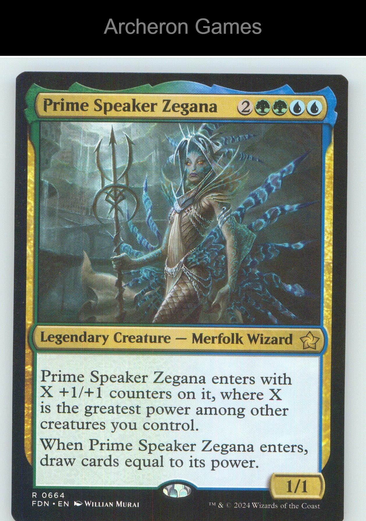 Prime Speaker Zegana FDN 664 R MTG Card NM/EX+