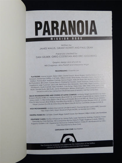 Paranoia Mission Book - Roleplay Book Softback #2VY