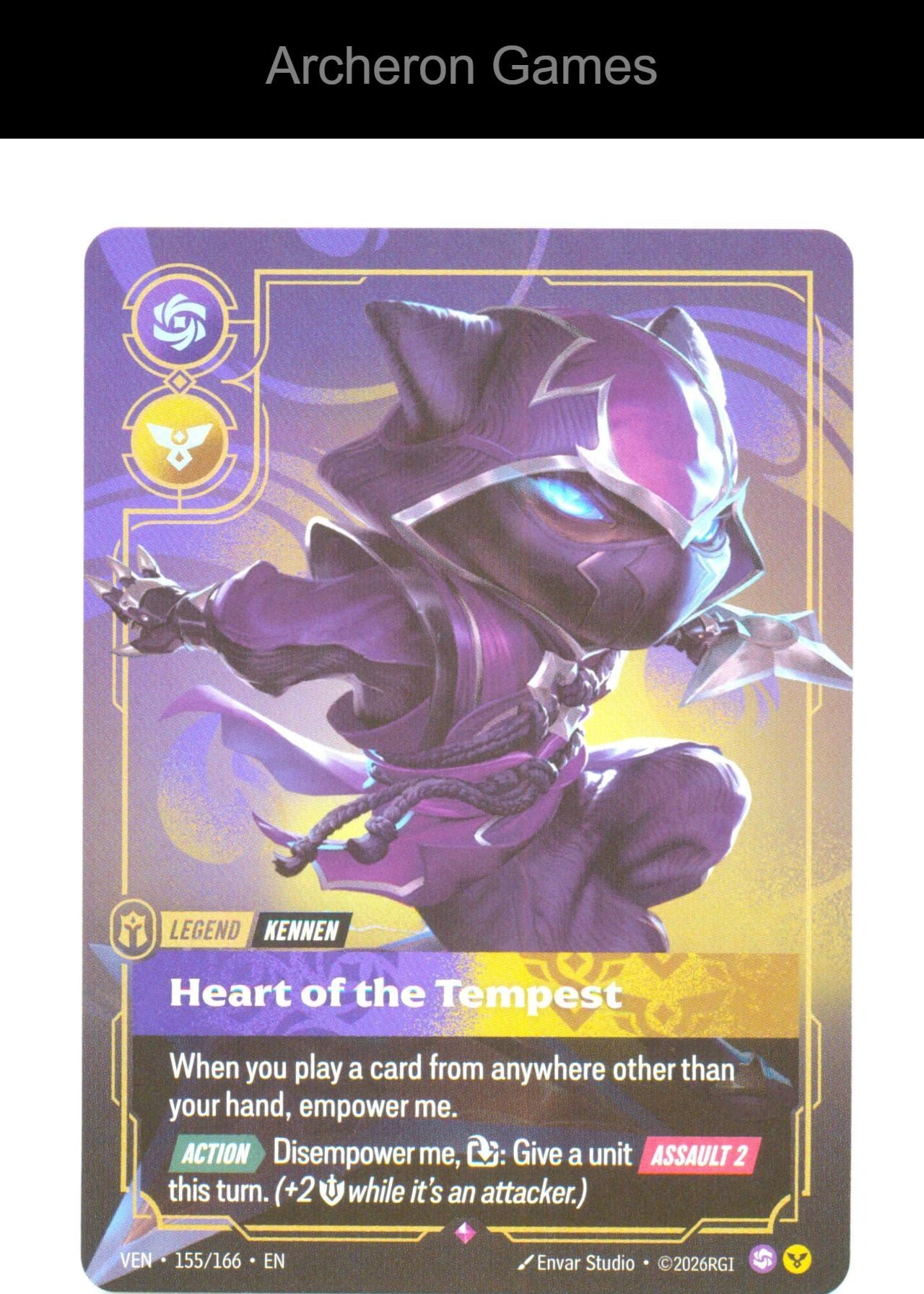 Kennen - Heart of the Tempest VEN 155/166 R Vendetta Riftbound Card Foil