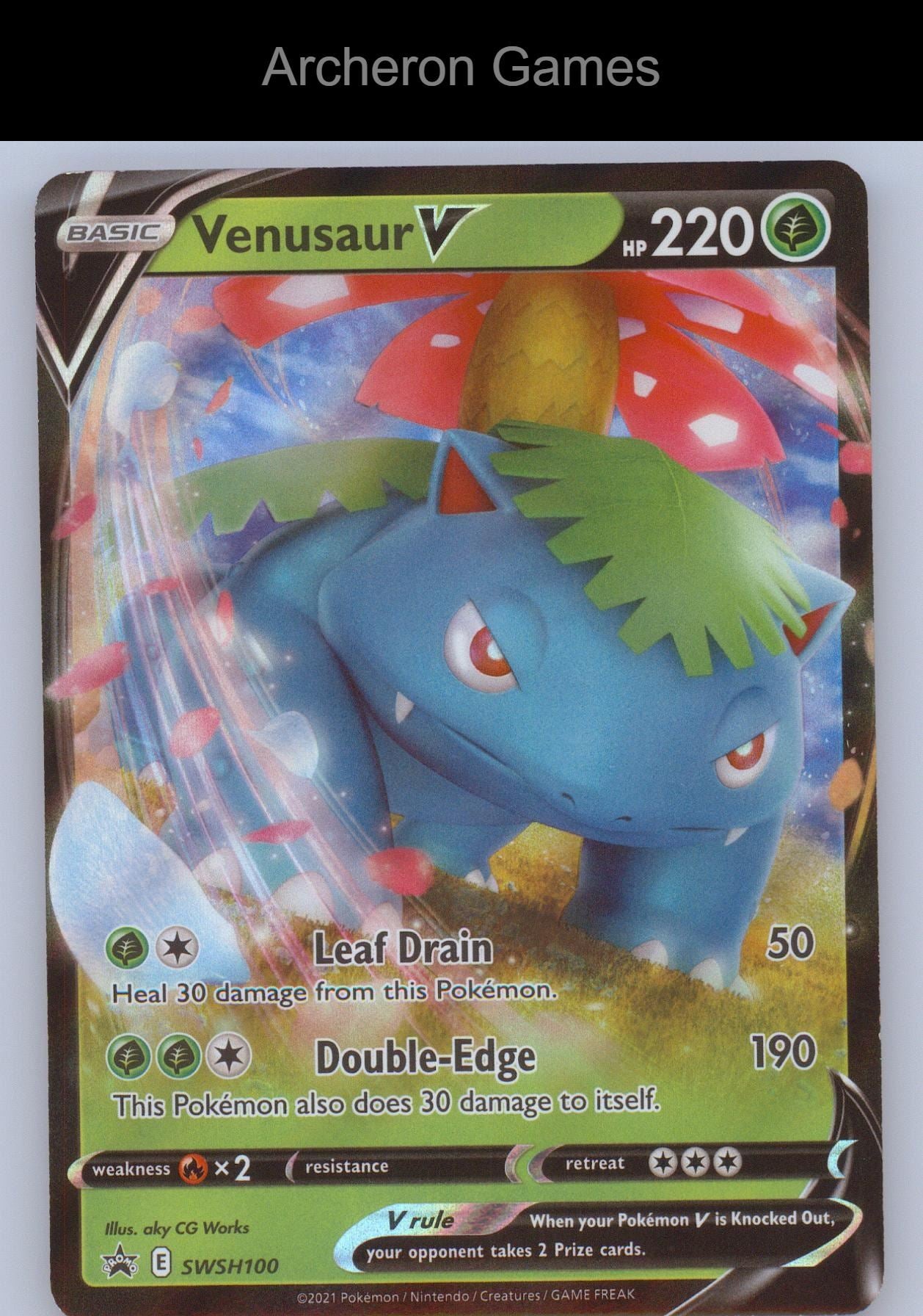 Pokemon Card Venusaur V SWSD SWSH100 HOLO P Sword & Shield Promo