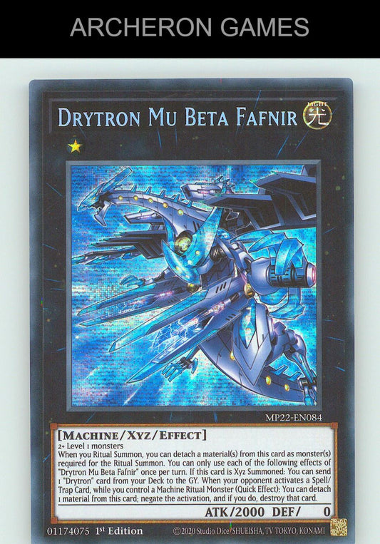 Drytron Mu Beta Fafnir SEC YUGIOH Card