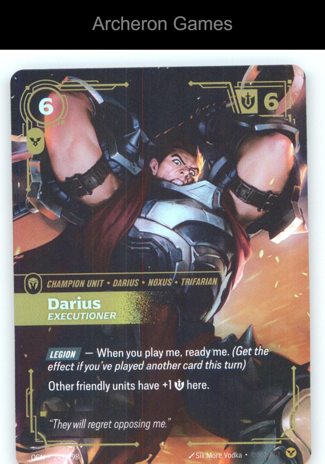Darius - Executioner OGN 243/298 Epic Origins Riftbound Card Foil