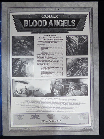 Blood Angels 3rd Edition Codex Softback - Warhammer 40K #1OY