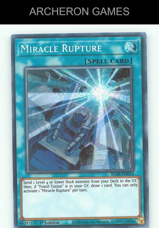 Miracle Rupture SEC YUGIOH Card