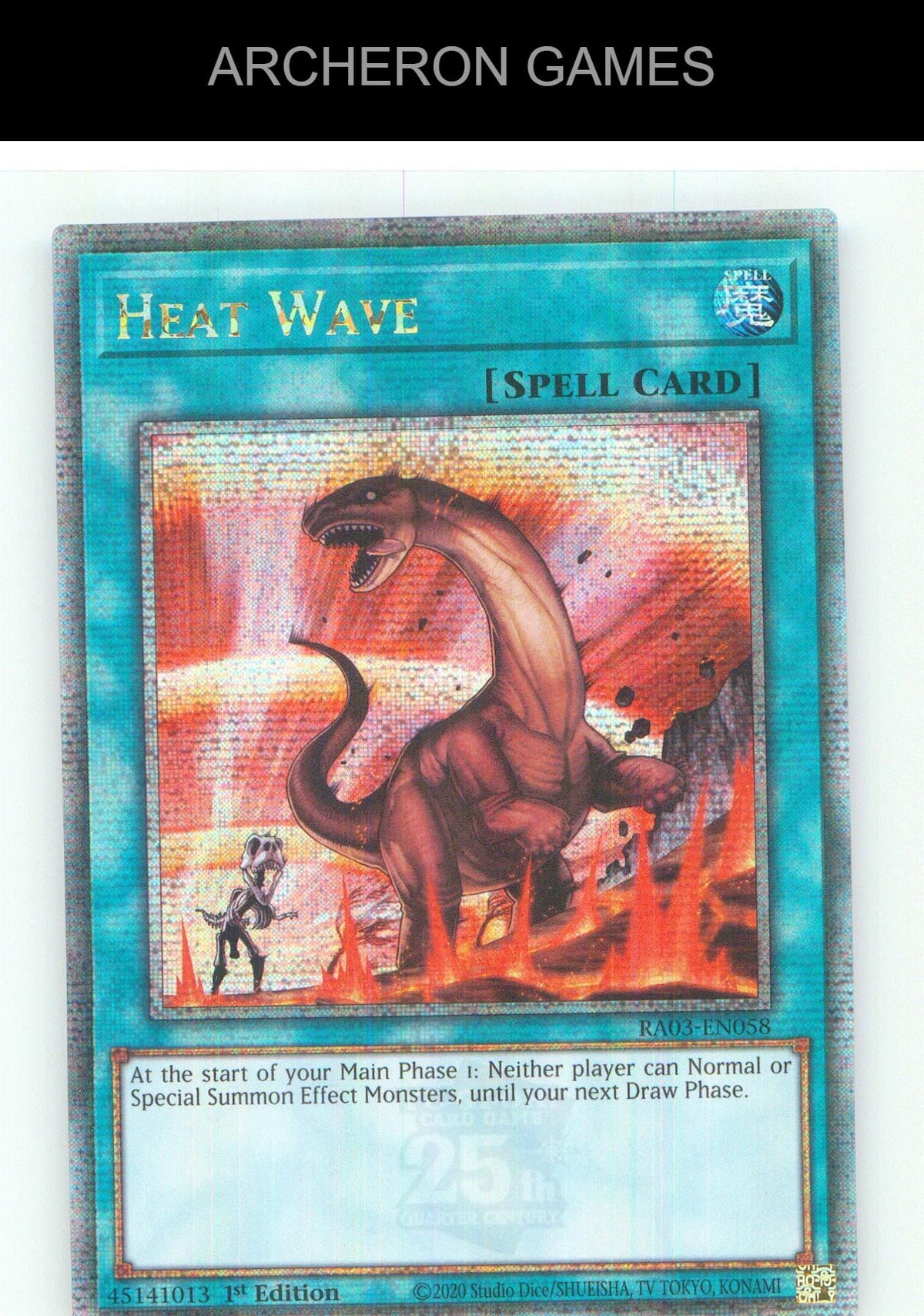 Heat Wave (Quarter Century Secret Rare) YUGIOH Card 1st Edition