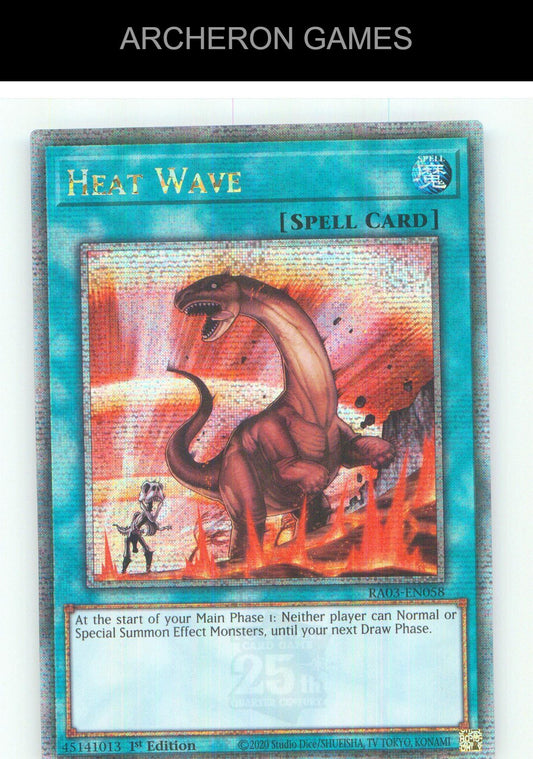 Heat Wave (Quarter Century Secret Rare) YUGIOH Card 1st Edition