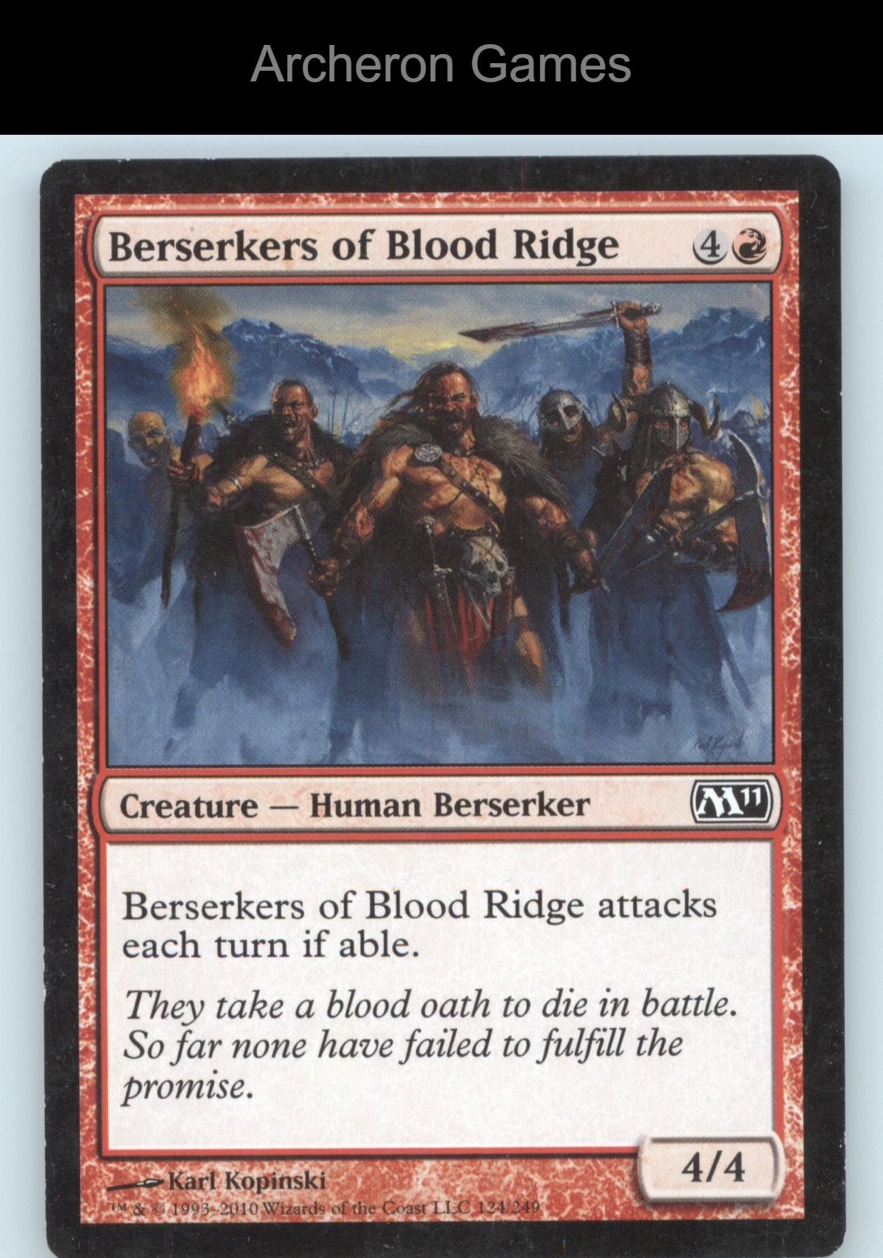 Berserkers of Blood Ridge 124 C MTG Card Magic 2011 (M11)