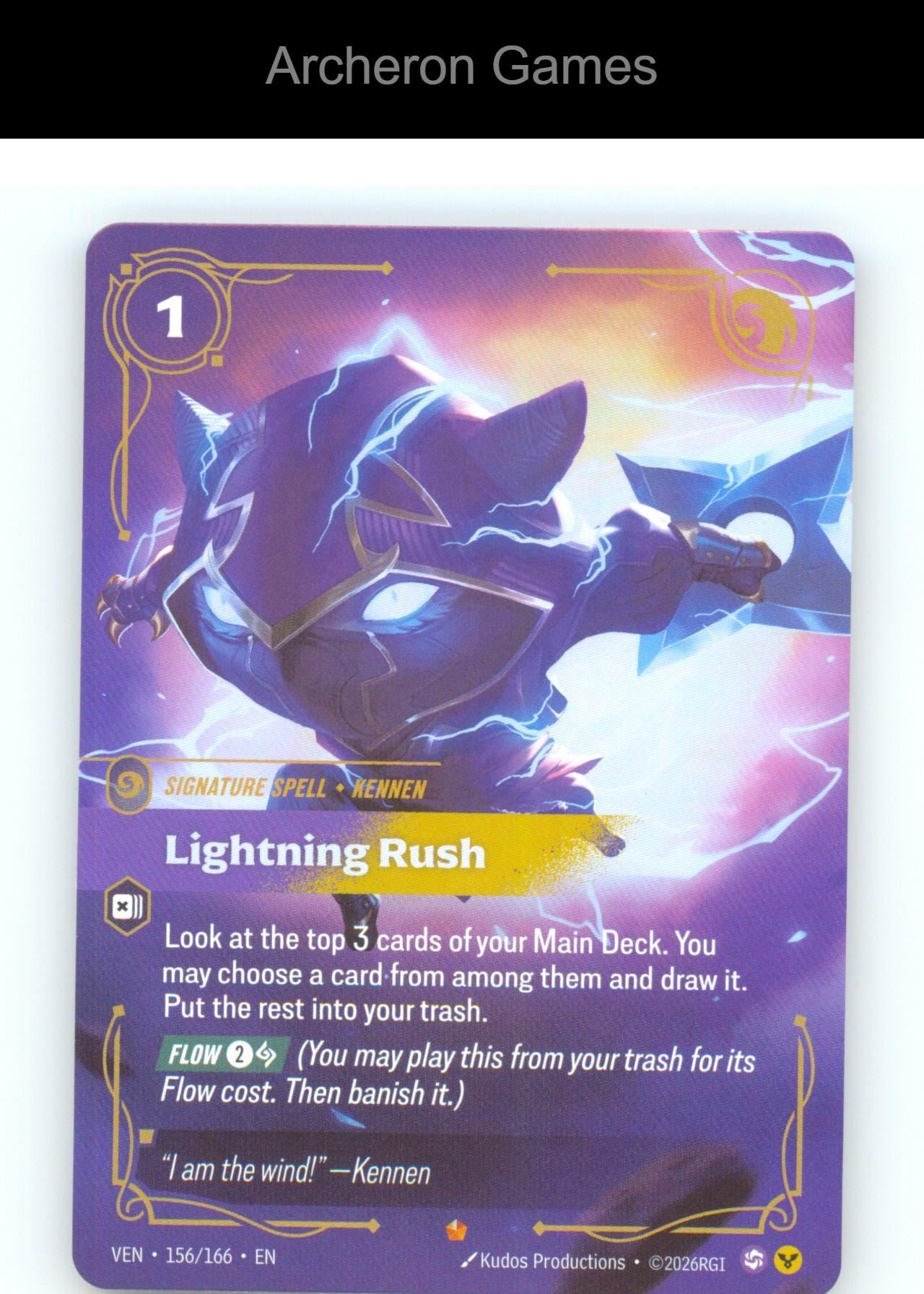 Lightning Rush VEN 156/166 Epic Vendetta Riftbound Card Foil