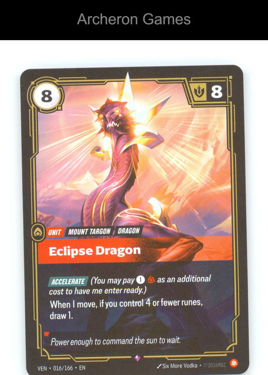 Eclipse Dragon VEN 016/166 R Vendetta Riftbound Card Foil
