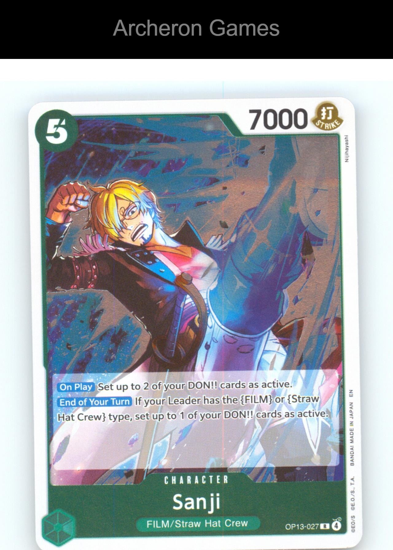 Sanji OP13-027 R One Piece Card NM/EX+ Foil