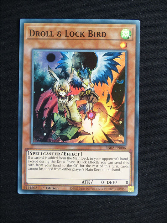 Droll & Lock Bird RA02 Super Rare - 1st ed Yugioh Card #22C