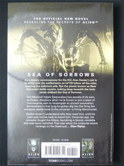 Alien: Sea of Sorrows - Titan Novel Softback #N1