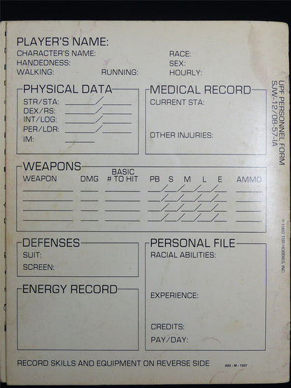 Star Frontiers: Alpha Dawn Basic Game Rules - Roleplay Booklet #2S4