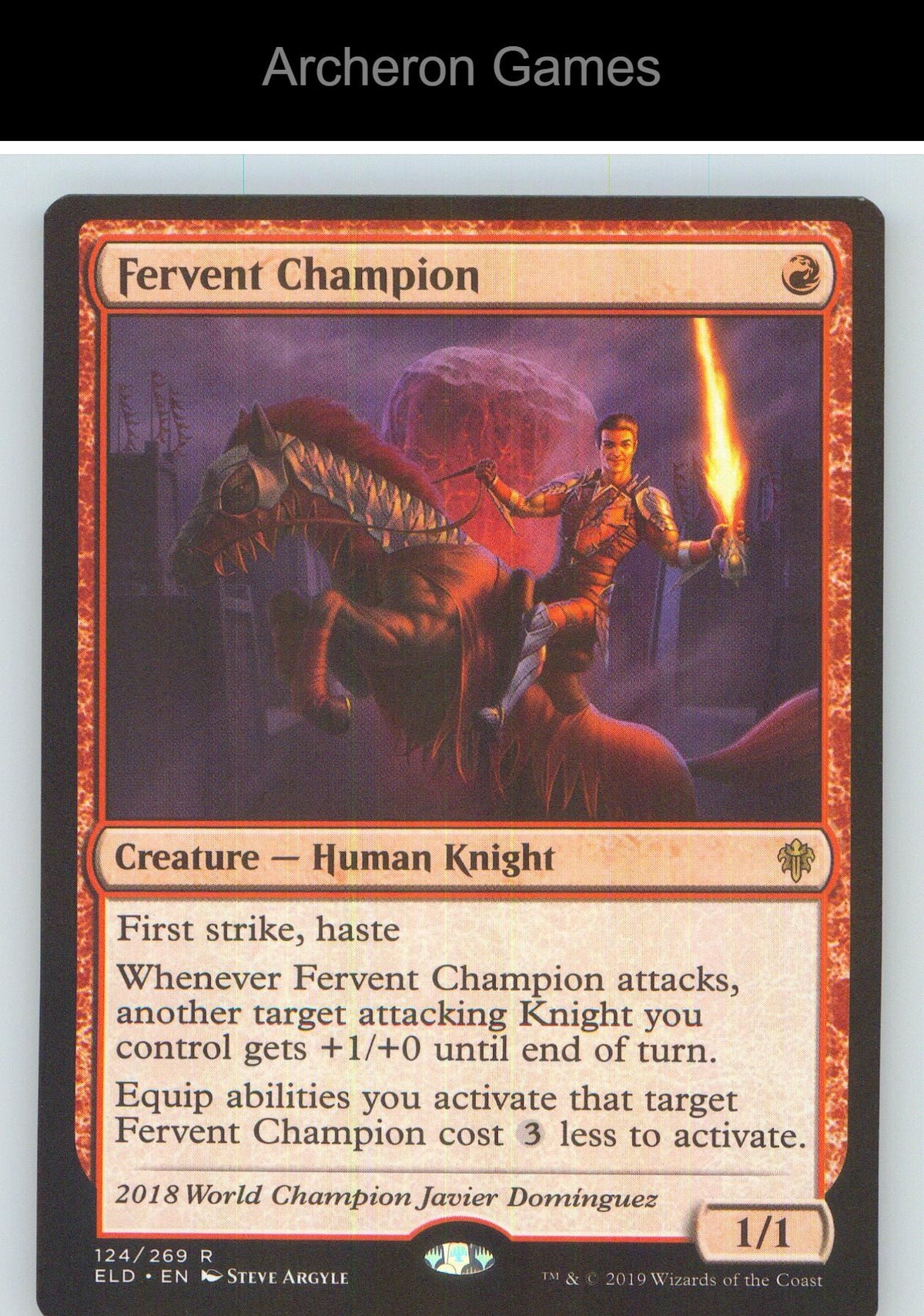 Fervent Champion ELD 124 R MTG Card NM/EX+