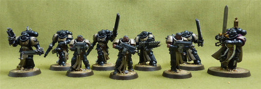 Primaris Crusader Squad set of 9 painted - Black Templar - Warhammer 40K #436