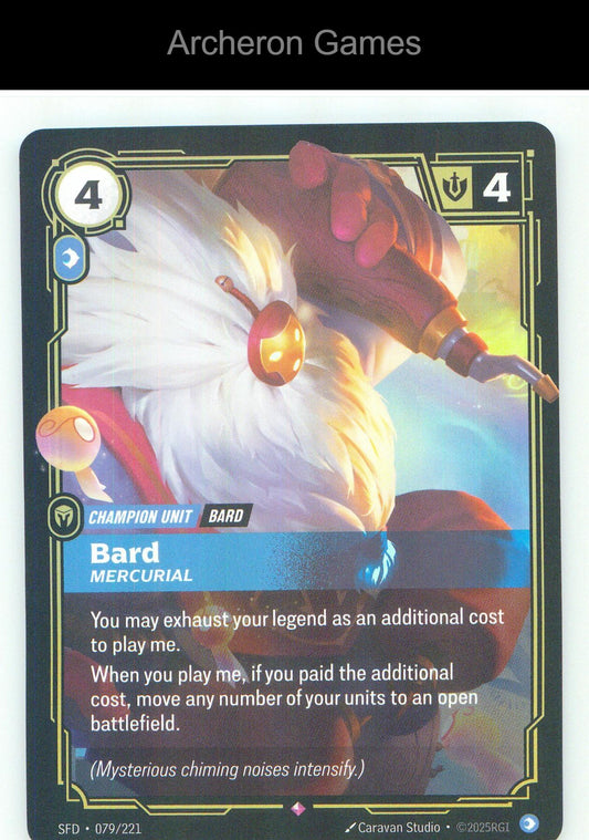 Bard - Mercurial SFD 079/221 R Spiritforged Riftbound Card Foil