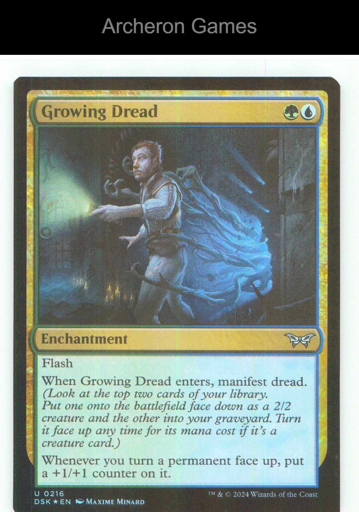 Growing Dread DSK 216 UC MTG Card NM/EX+ Foil